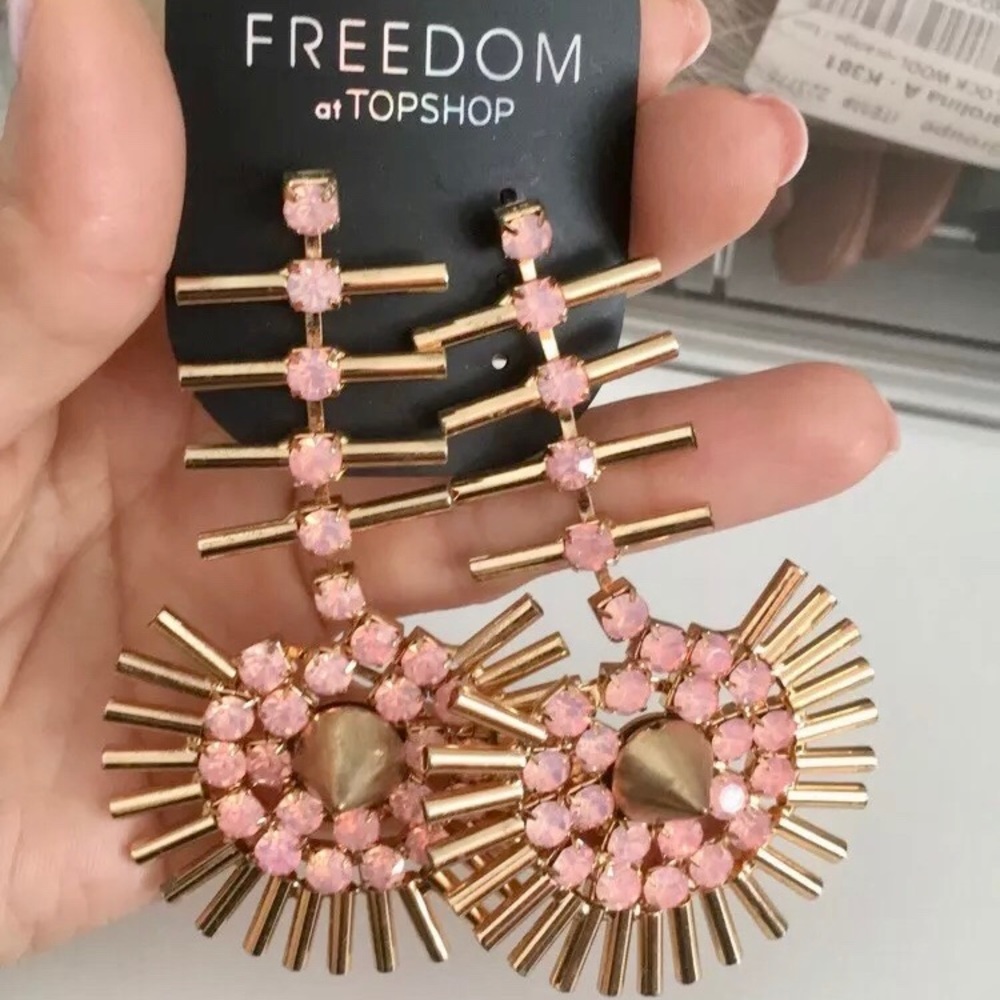🧡 Topshop Freedom spike rhinestone Earrings